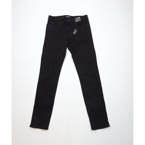 New Express Mens Size 32x34 Hyper Stretch Slim Fit Skinny Leg Denim Jeans Black